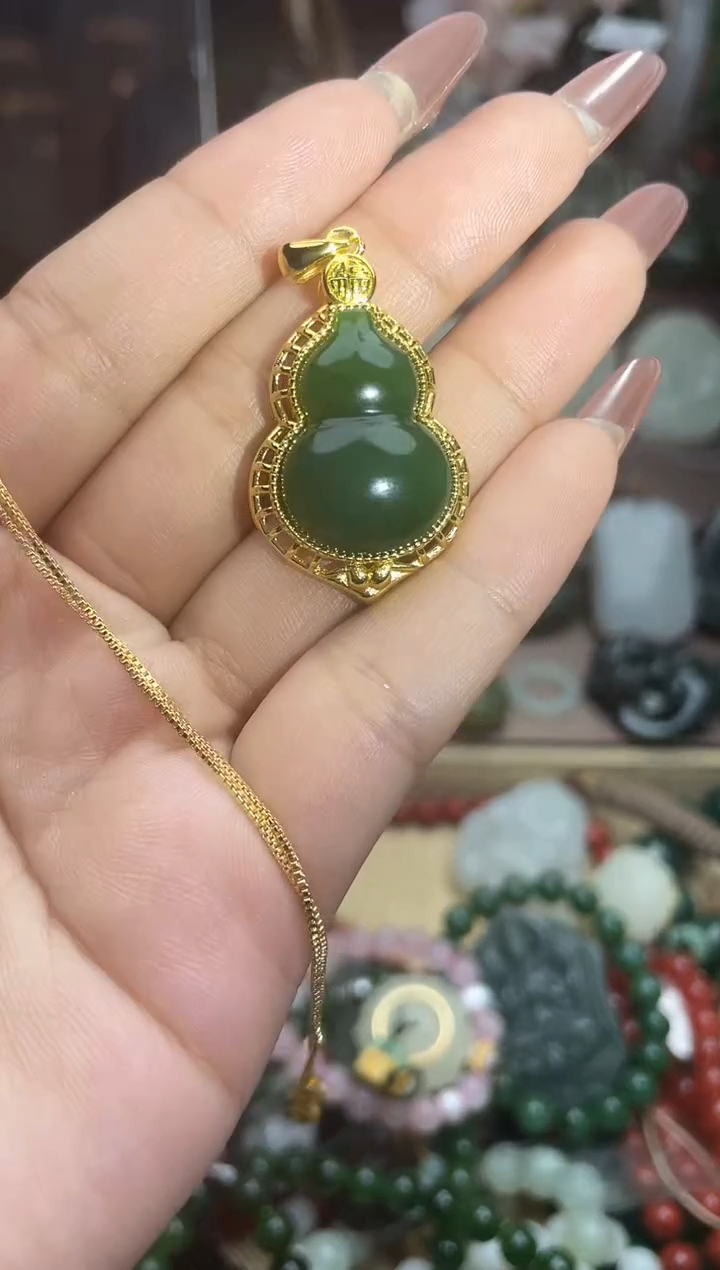 颈饰银S925镶嵌和田玉和田玉吊坠多样性拍一发一