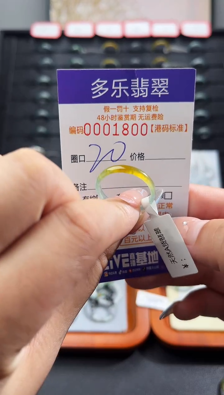 未镶嵌戒圈翡翠天然A货翡翠戒圈1800