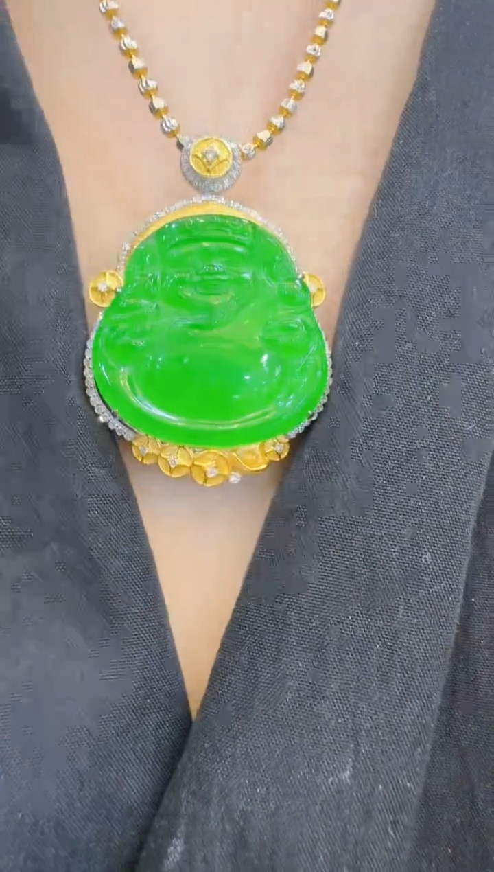 翡翠18K金镶嵌吊坠(不含链)多样性团购发一件