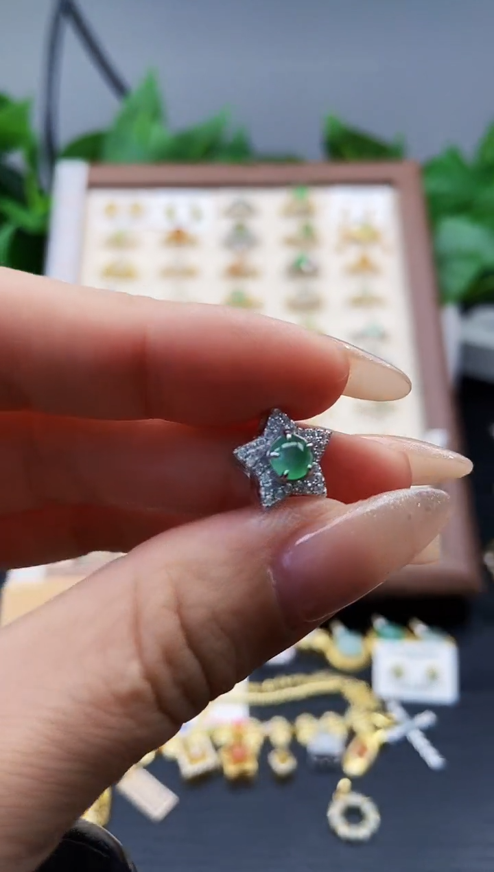 颈饰银S925镶嵌翡翠45