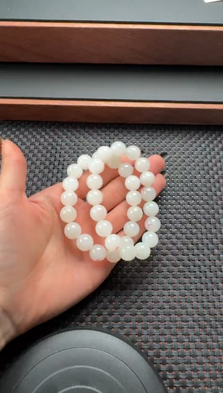 未镶嵌手串和田玉新疆和田玉天泰白玉卡12