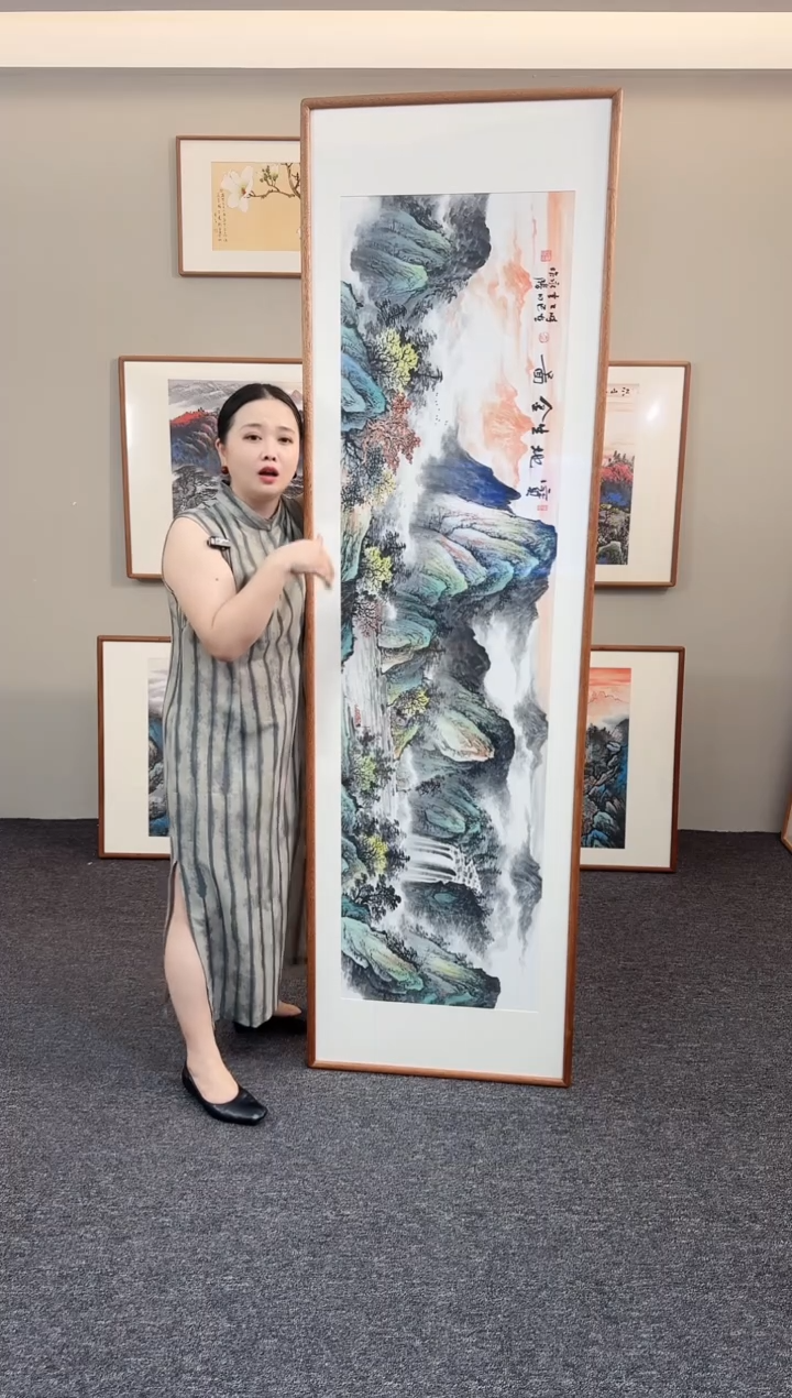 国画宝地生金210*60手绘作品