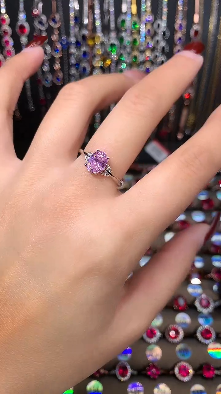 【闪购商品】水晶戒指银S925镶嵌银色