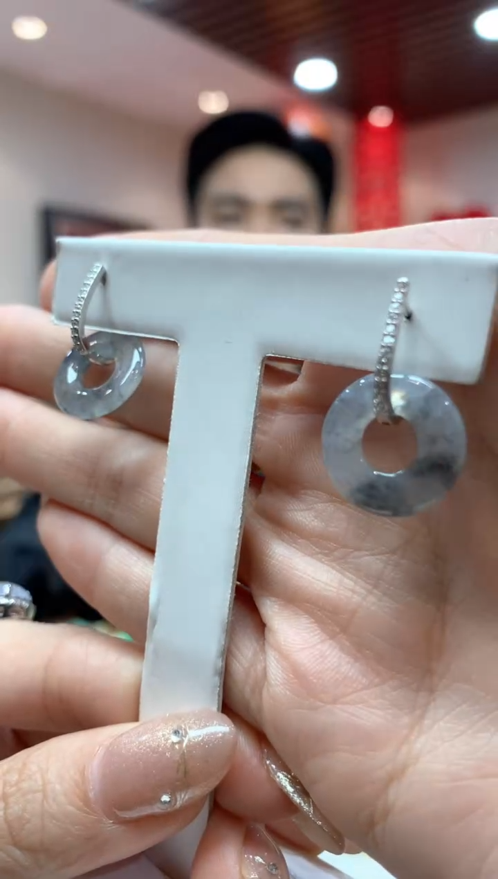 【闪购商品】翡翠耳饰银S925镶嵌耳包