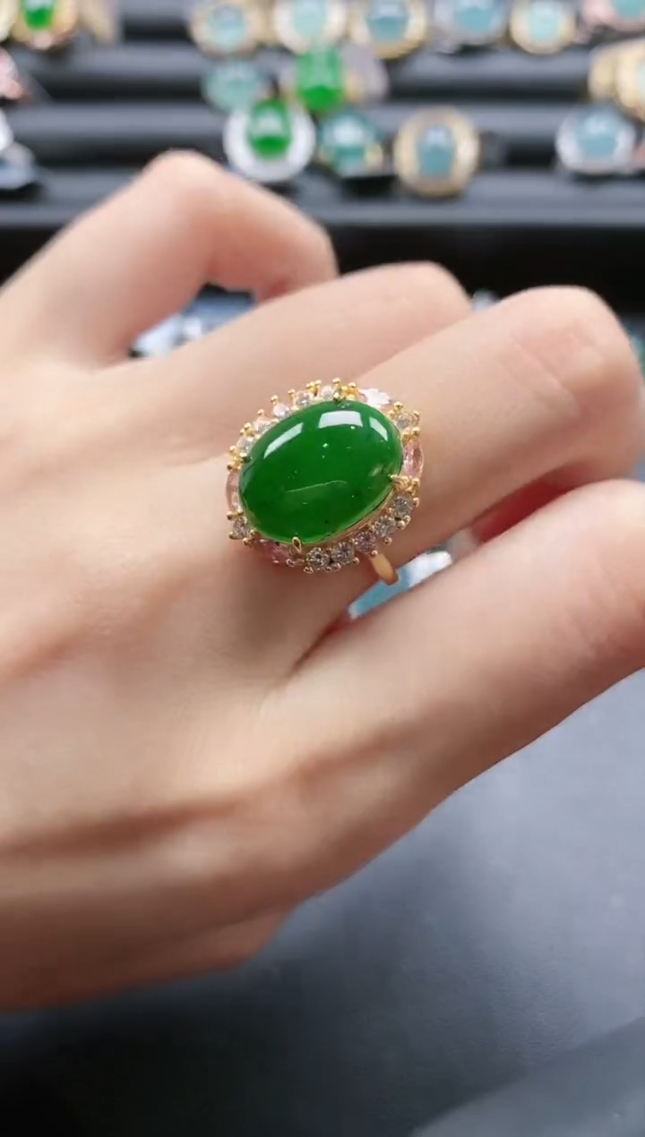 【闪购商品】翡翠戒指银S925镶嵌51511