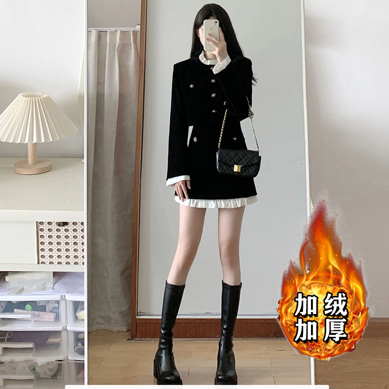 【加绒加厚】【两件套】高级感两件套装裙子女装搭配一整套时尚6389