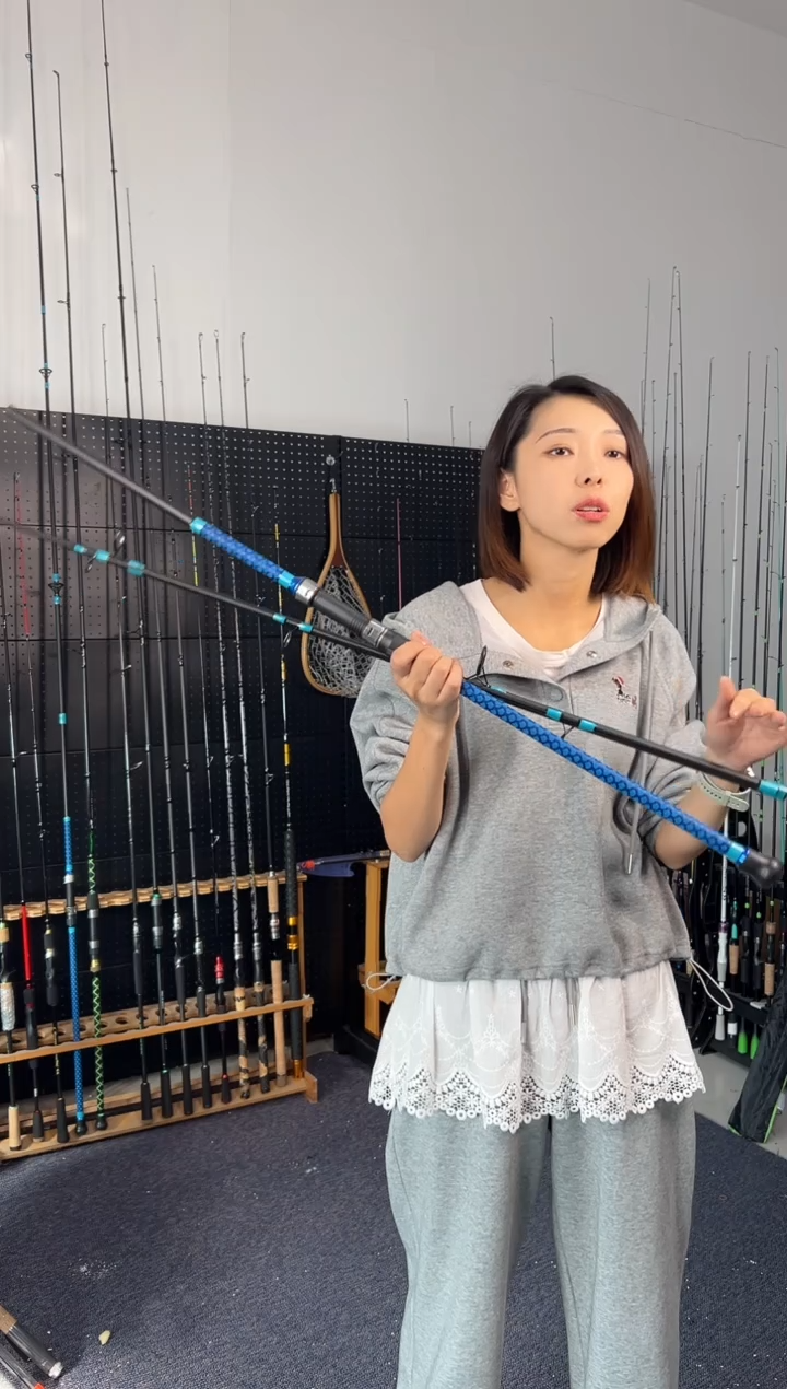 2.7m碳素蓝鳞三节竿2.7米直柄（瑕疵尾货竿，没有售后，介意勿拍）