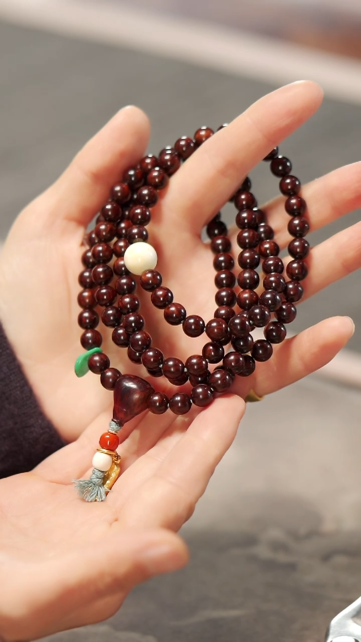 【闪购商品】黄花梨/降香黄檀木雕*老料紫油梨8mm/108颗