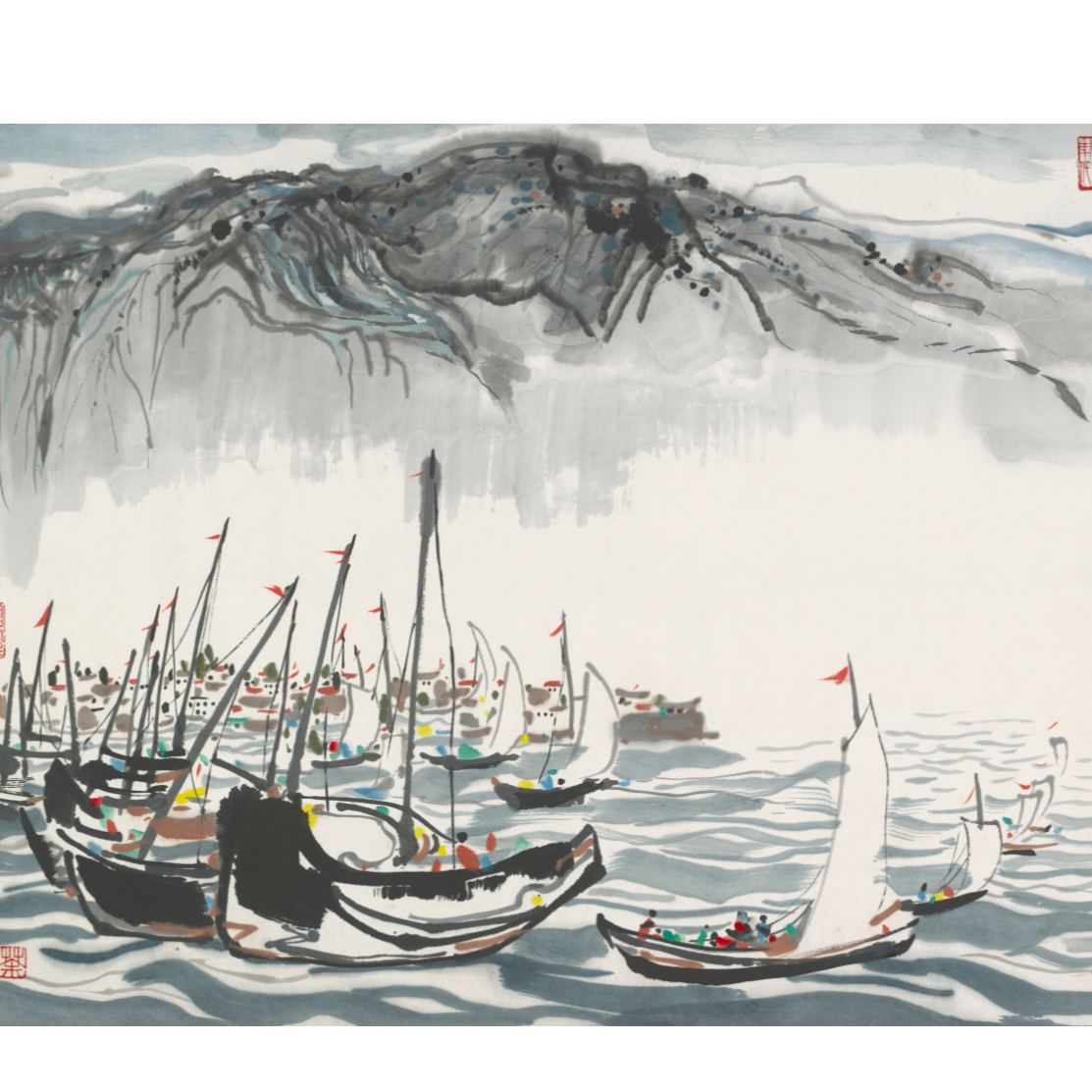 复刻版画吴冠中-苍山洱海-54*66-014