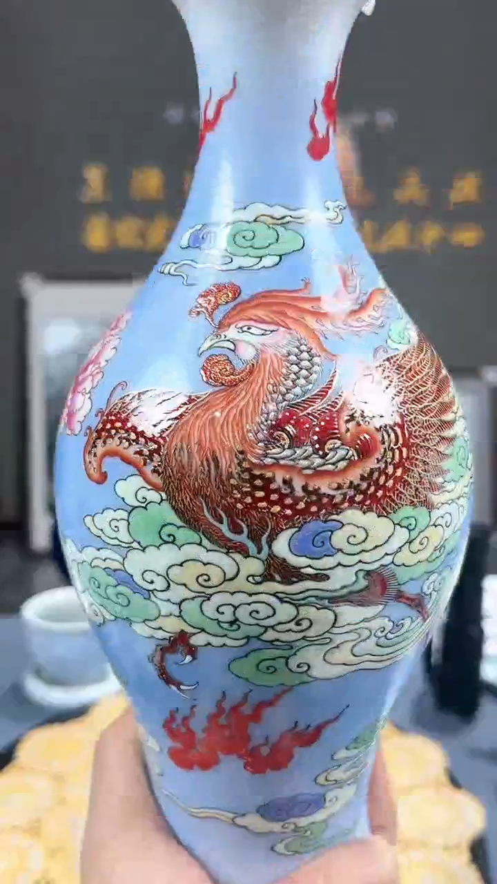 【闪购商品】官窑瓷画院642官窑瓷画院凤凰赏瓶