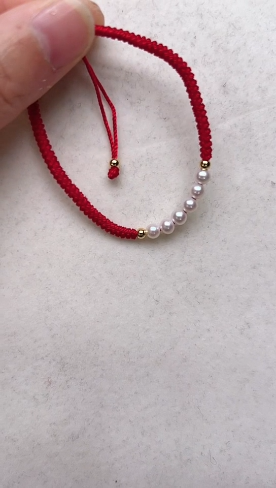 【闪购商品】淡水珍珠手链合金红绳