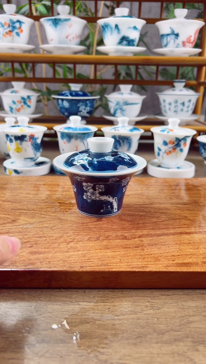 【闪购商品】微瑕冰梅二才马蹄盖碗