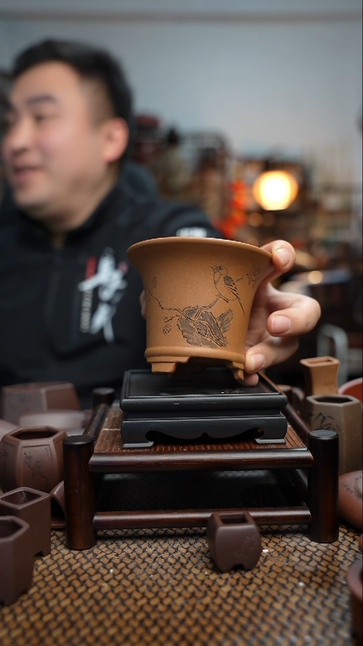 【闪购商品】紫砂花盆長木軒精品紫砂内口7.5*6.5