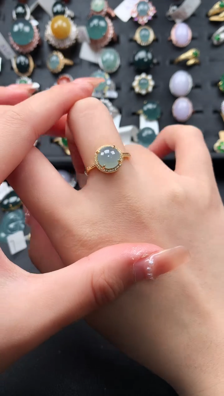 【闪购商品】翡翠戒指银S925镶嵌21412