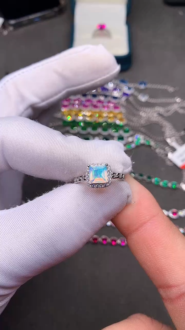【闪购商品】欧泊戒指银S925镶嵌·····