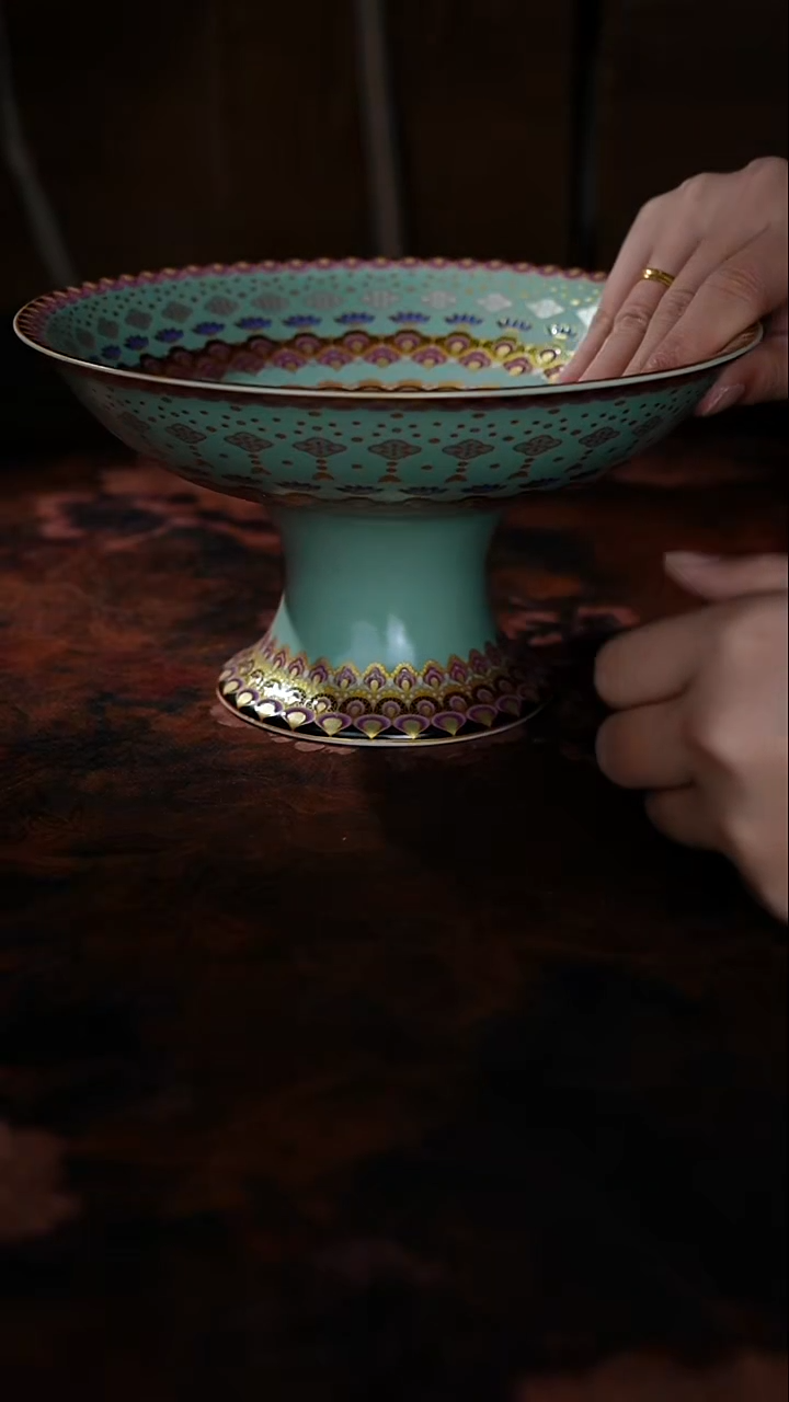 无敦煌重工宝相花大号果盘