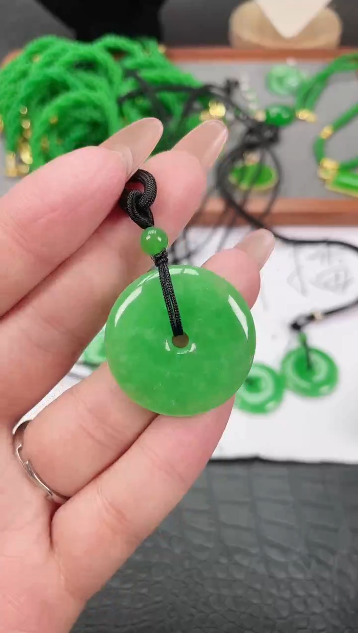 未镶嵌翡翠耳饰高货平安扣吊坠
