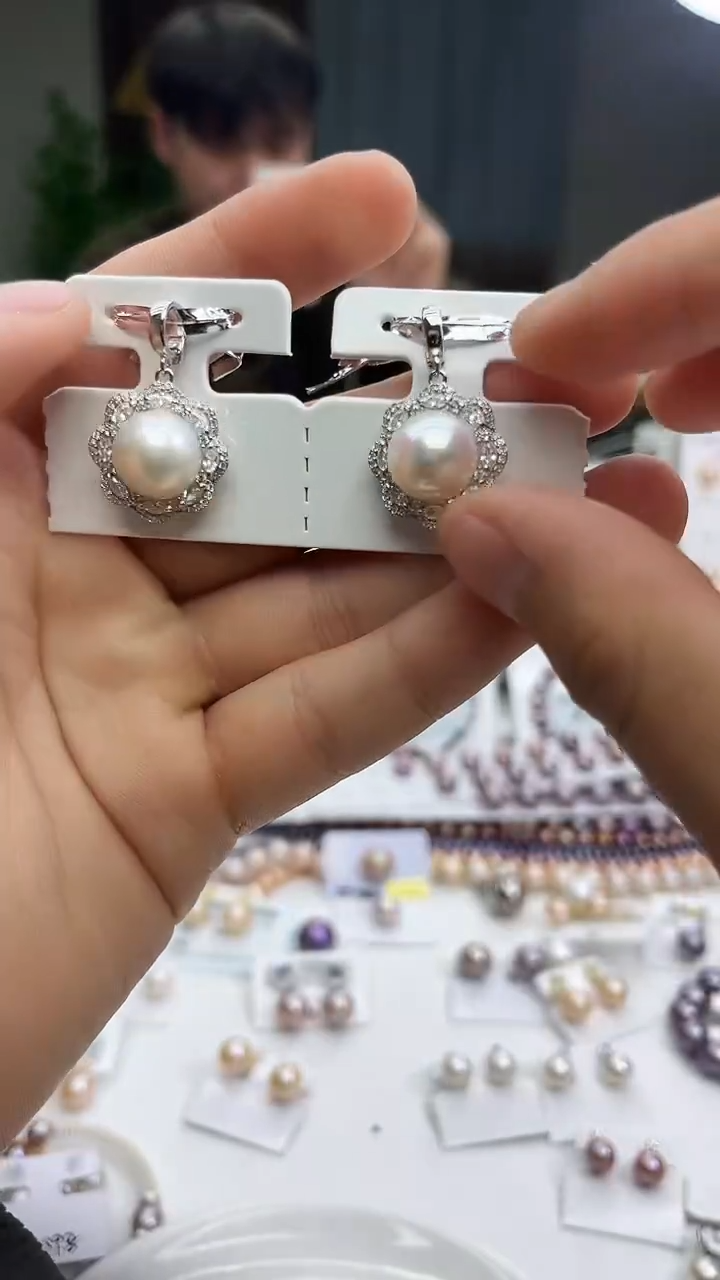 未镶嵌吊坠淡水珍珠白珠太阳花吊坠（多样性发一）