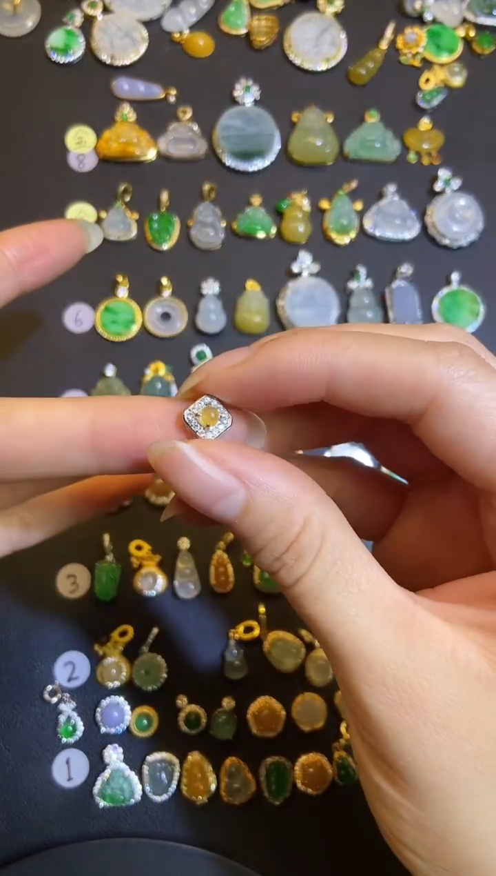 吊坠(不含链)银S925镶嵌翡翠1