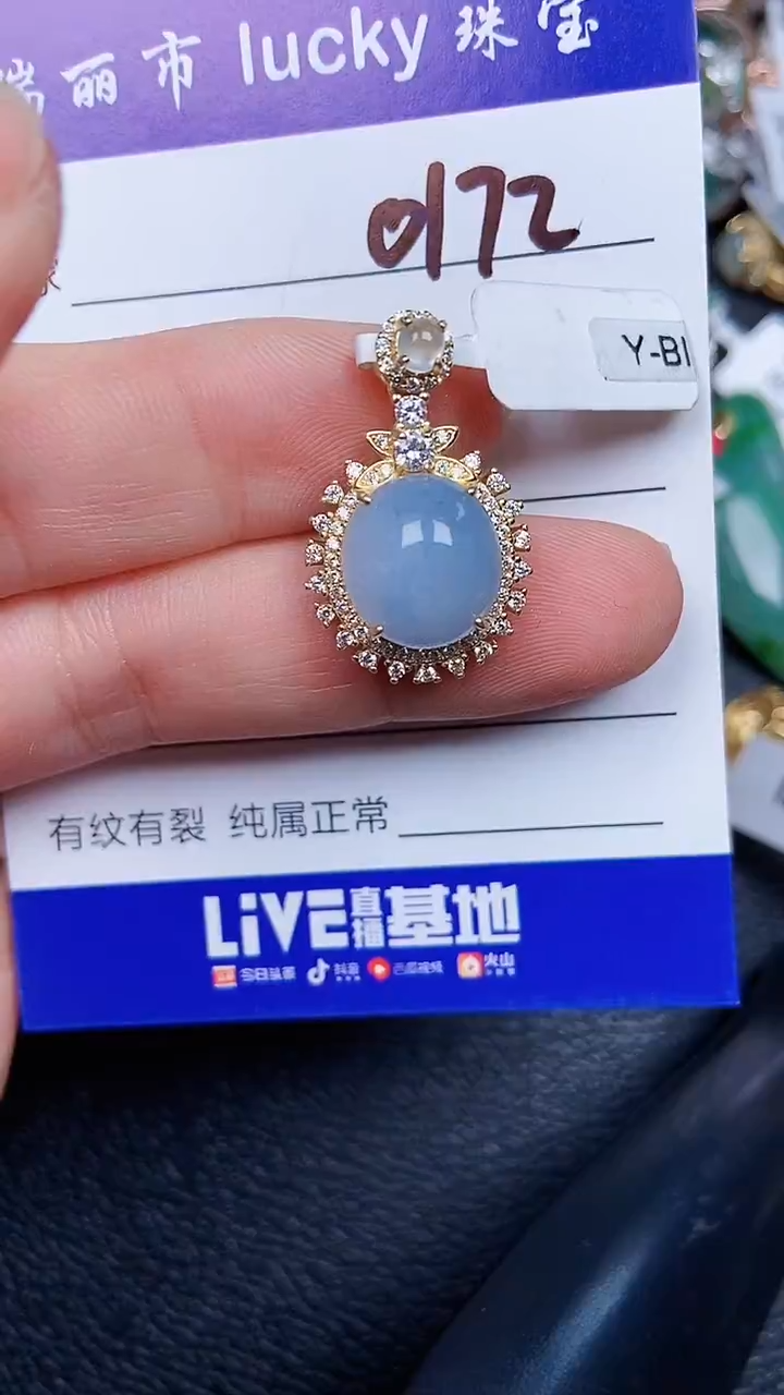 颈饰银S925镶嵌翡翠01725