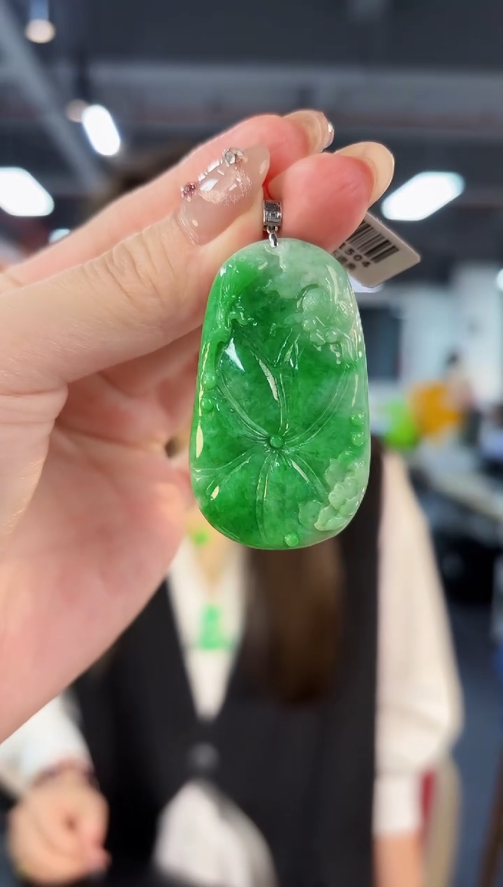 【闪购商品】翡翠颈饰18K金镶嵌缅料A货/支持复检/一件