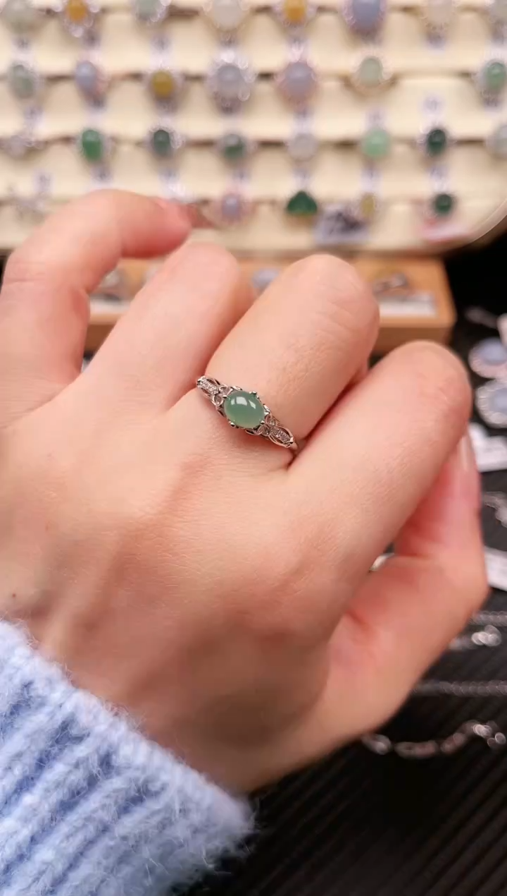 【闪购商品】翡翠戒指银S925镶嵌戒指20