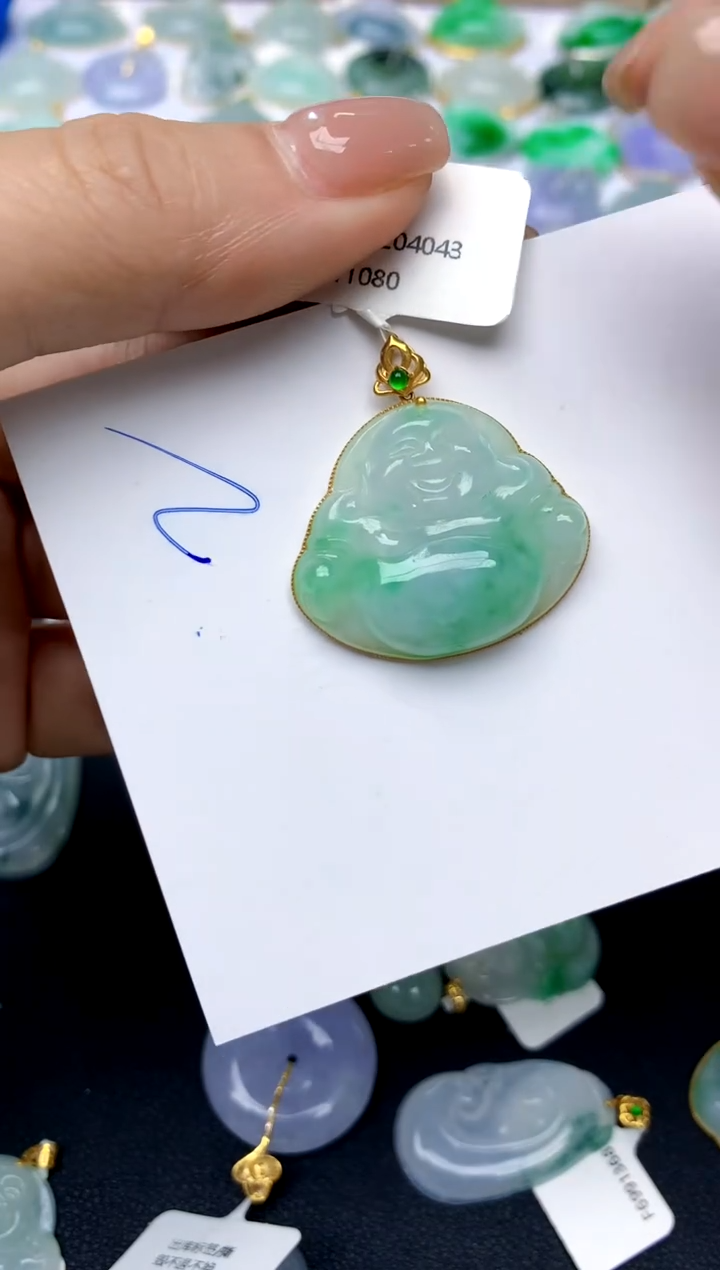 【闪购商品】翡翠颈饰18K金镶嵌2天然A货翡翠