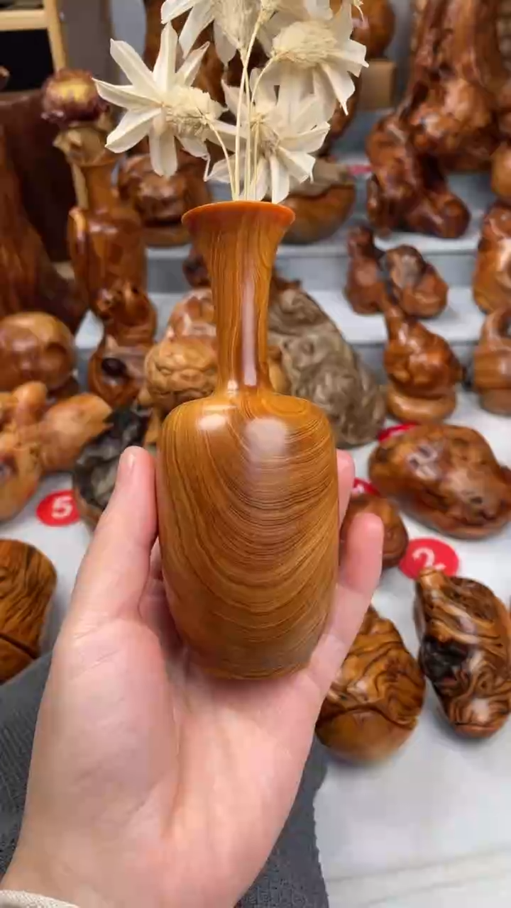 木孙***姐太行崖柏精品花瓶手把件/雕刻件-鉴赏期48小时