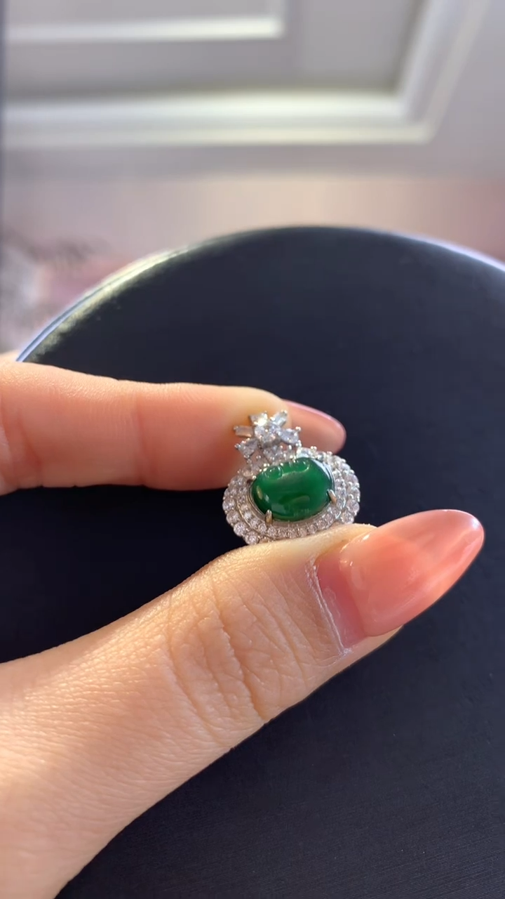 【闪购商品】翡翠颈饰银S925镶嵌翡翠如意