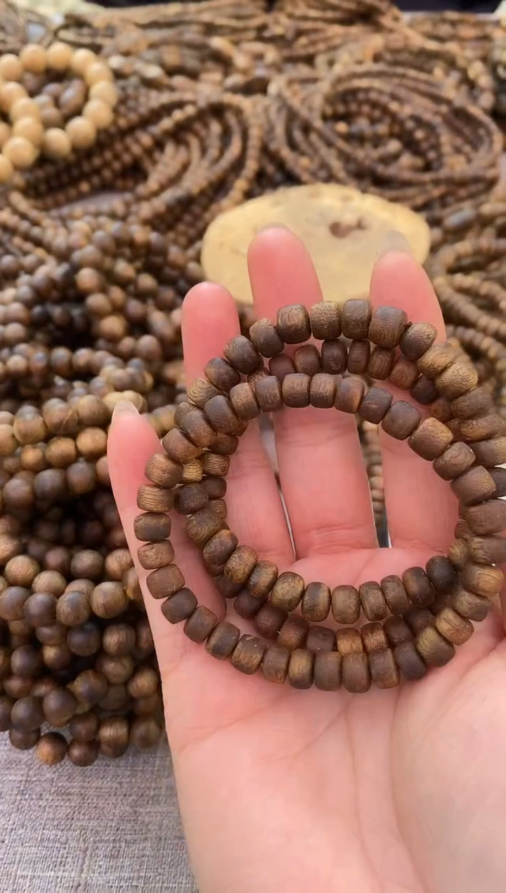 【闪购商品】沉香手串白棋片珠随型单圈棋楠手串4+多样性发一