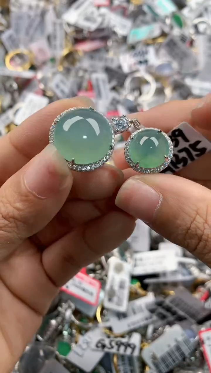 银S925镶嵌戒指翡翠101010---7