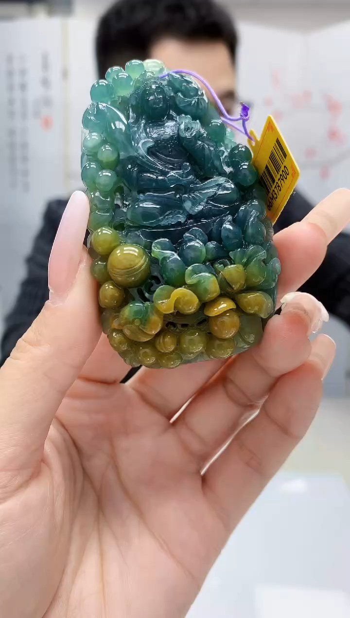 【闪购商品】定制翡翠未镶嵌5153lr-毛货挂件27