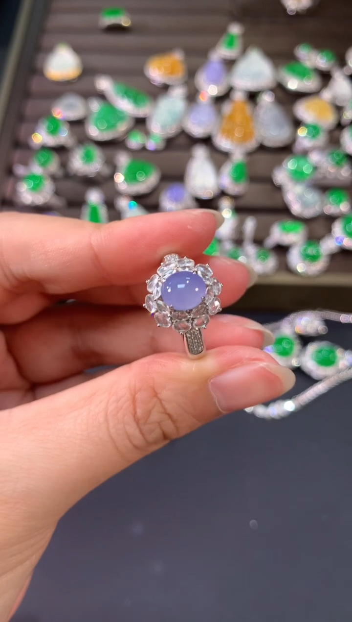 【闪购商品】翡翠戒指18K金镶嵌A738|19800