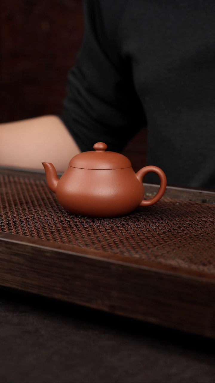 【闪购商品】紫砂茶壶朱泥宽口矮梨