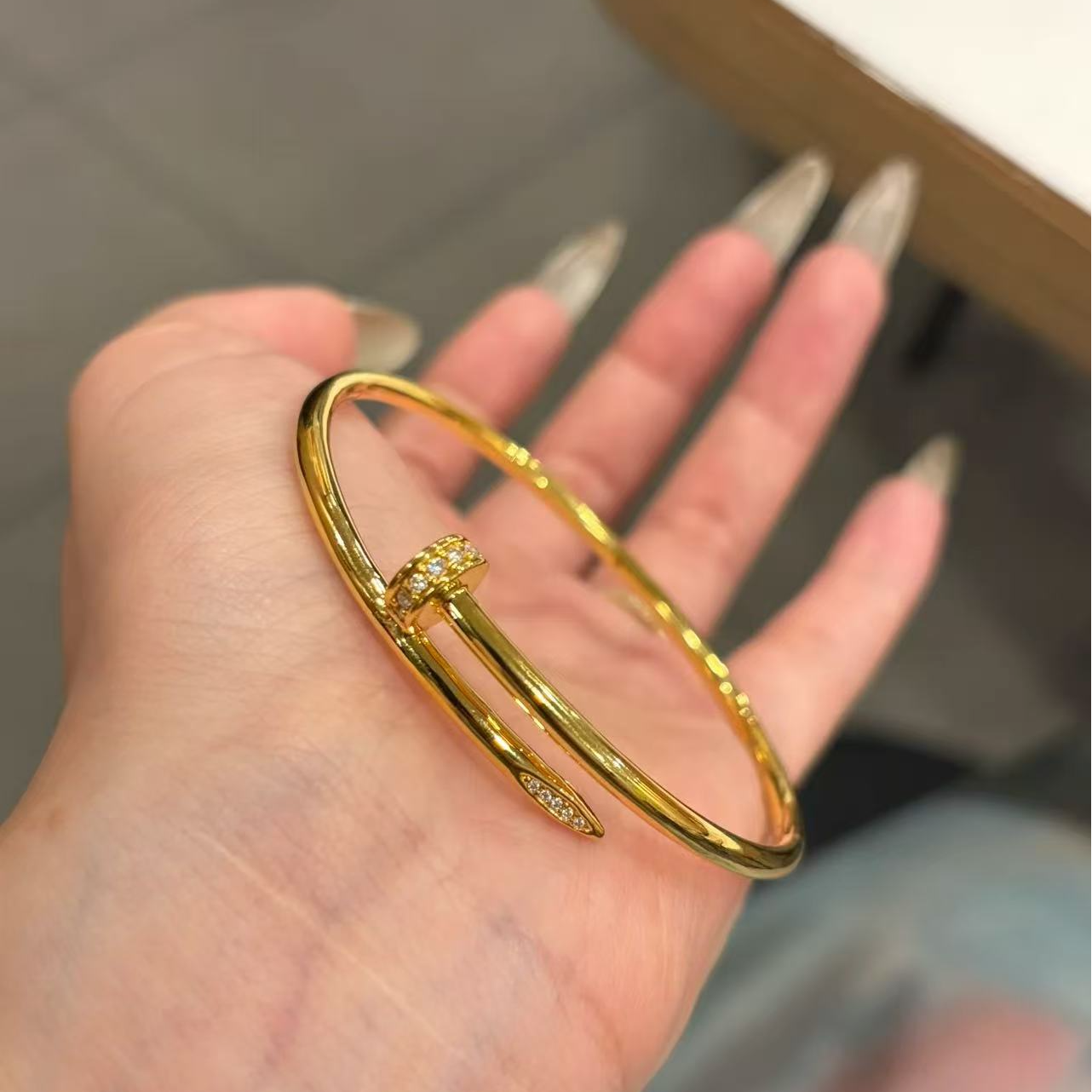 足金999钉子莫桑手镯贵妃圈轻奢时尚