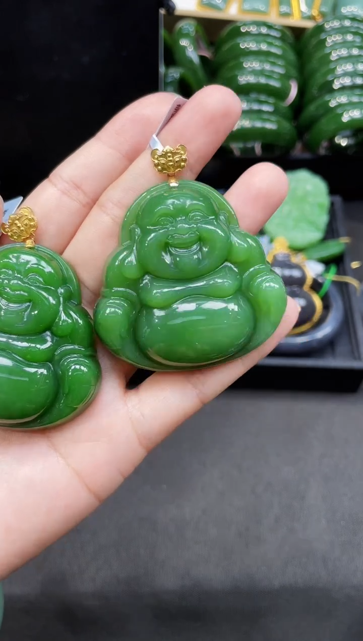 【闪购商品】和田玉18K金镶嵌吊坠50MM 多样性发一