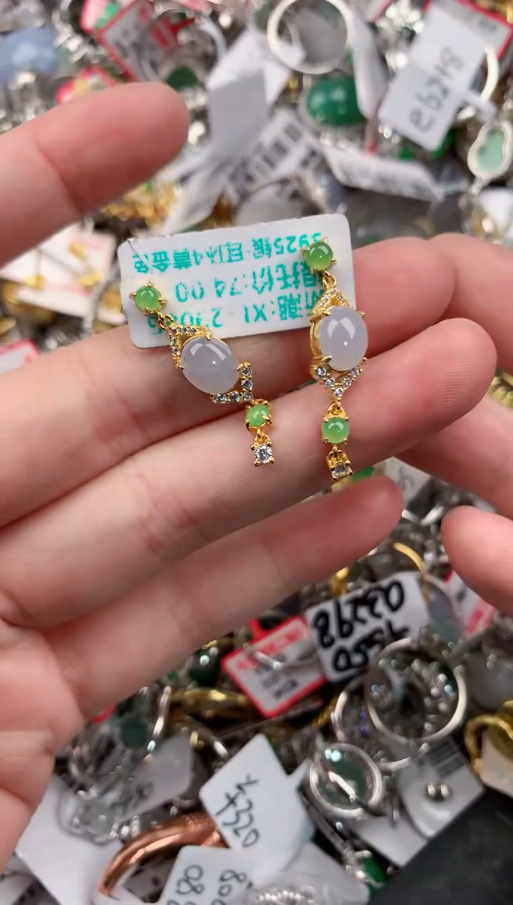 银S925镶嵌戒指翡翠444          2