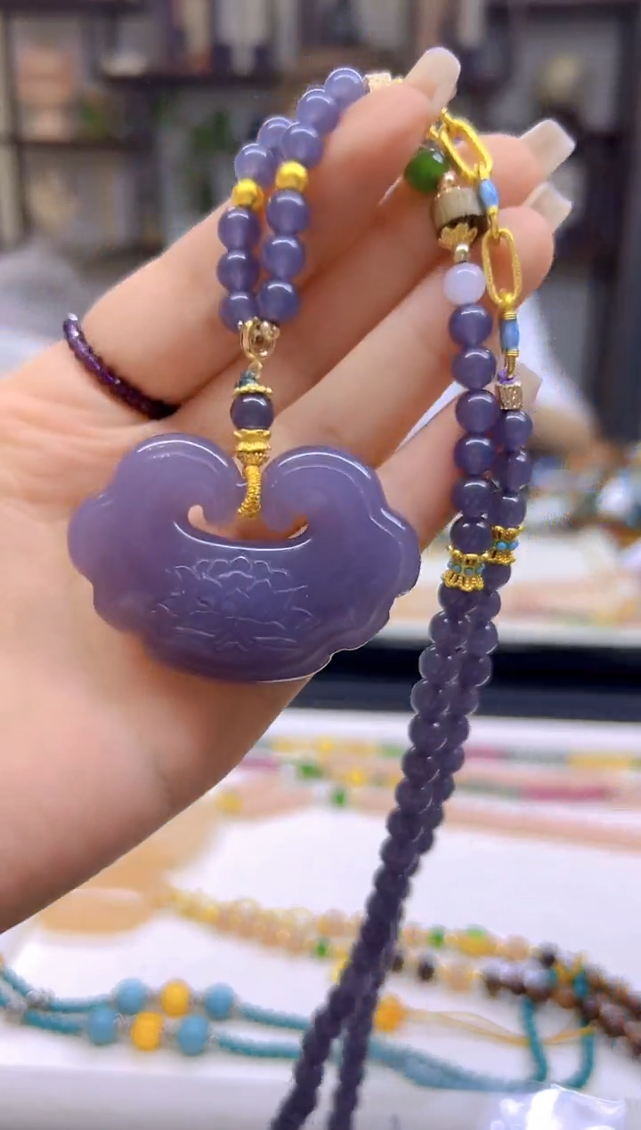 和田玉未镶嵌毛衣链DIY款M606