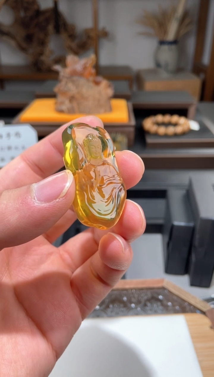 【闪购商品】琥珀颈饰未镶嵌阿弥陀佛