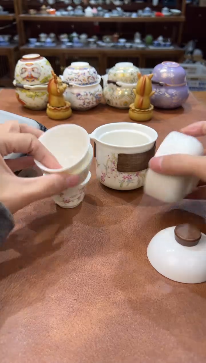 真的很便宜会开片的旅行茶具