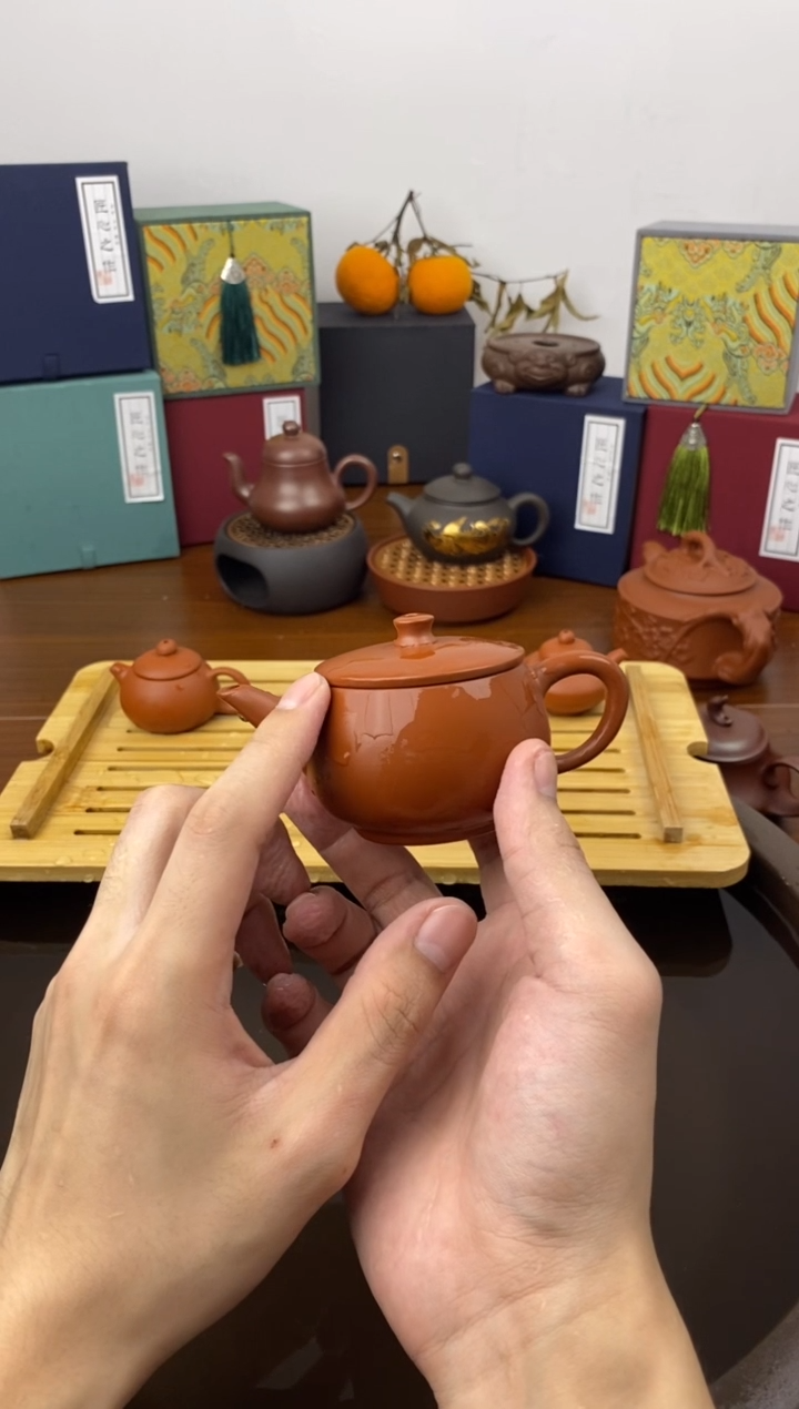 茶壶朱泥120cc紫泥开运壶加送貔貅壶垫