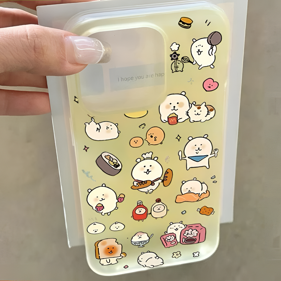 自嘲熊烘焙师适用苹果16手机壳13保护壳iPhone15/14卡通12磨砂11