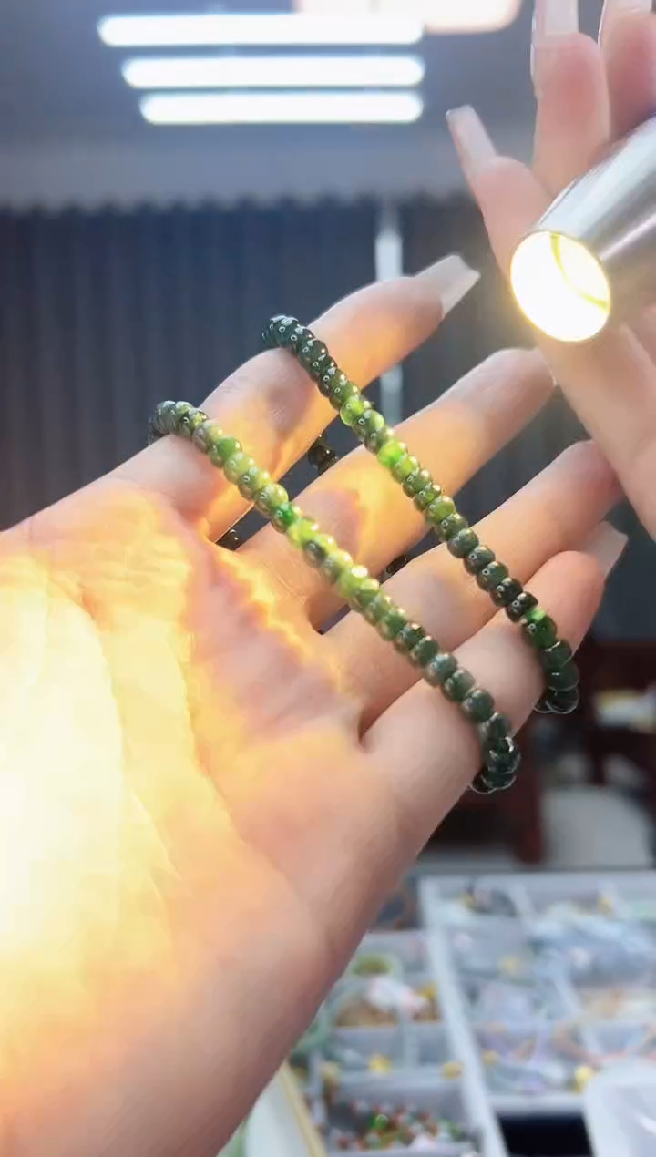 未镶嵌手链翡翠翡翠算盘珠手链