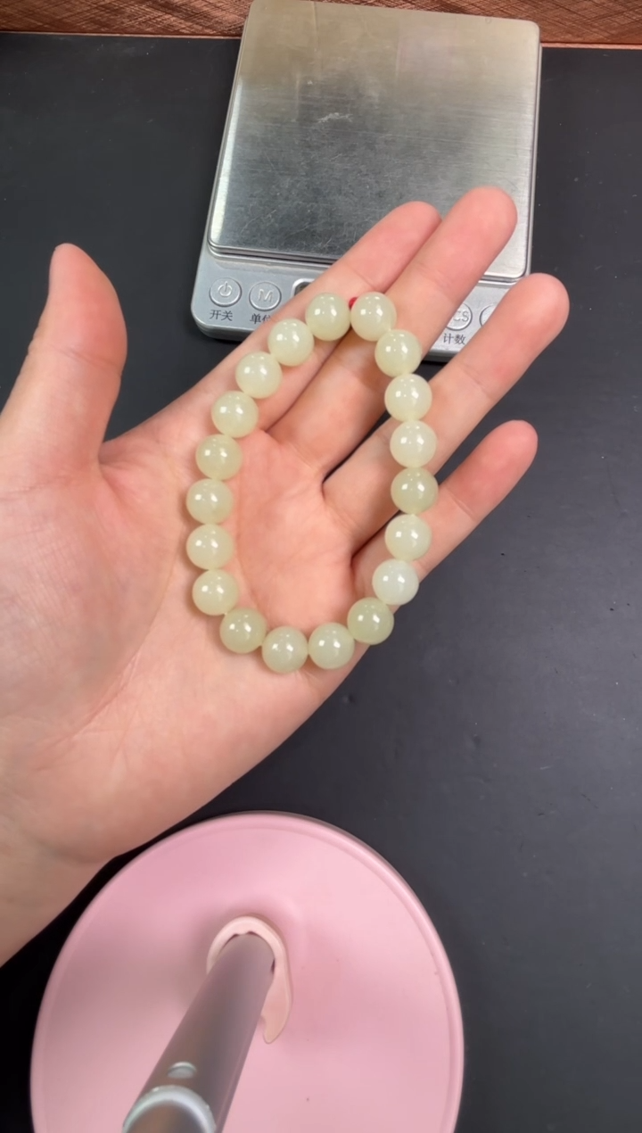 【闪购商品】和田玉手串未镶嵌且末金山微色差卡10L