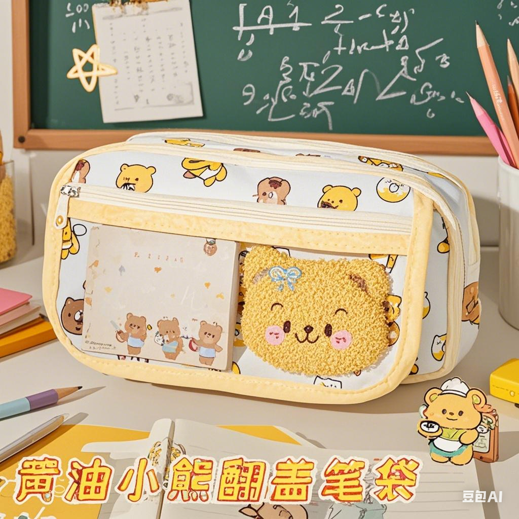 透明高颜值大容量初高中铅笔盒痛包文具盒小学生笔袋拉布布笔袋