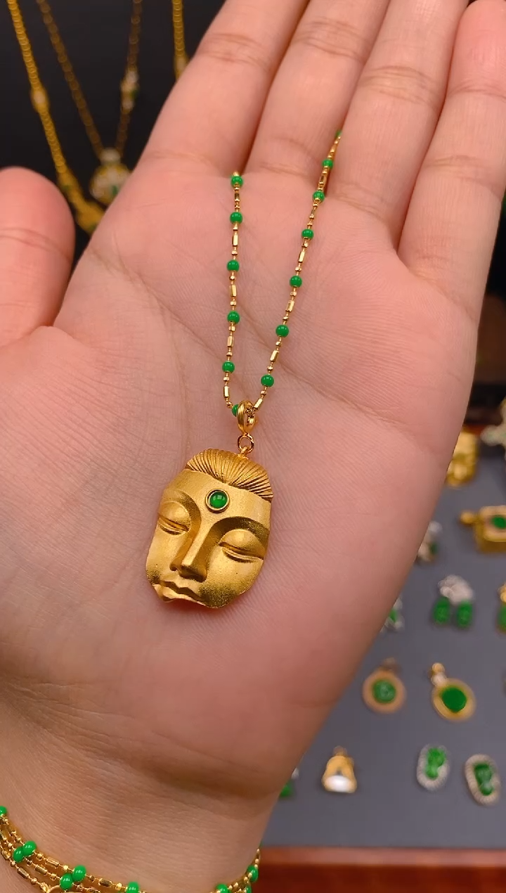 【闪购商品】翡翠吊坠(不含链)银S925镶嵌佛面