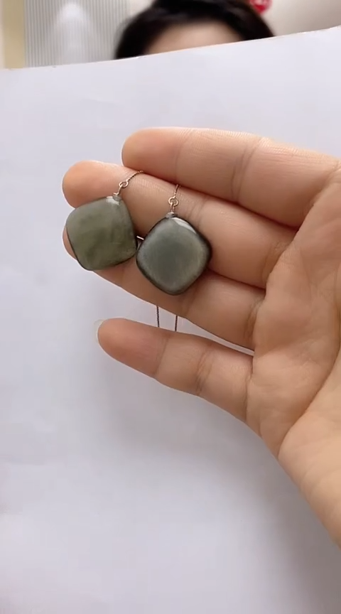 【闪购商品】琥珀裸石银S925镶嵌琥珀耳线