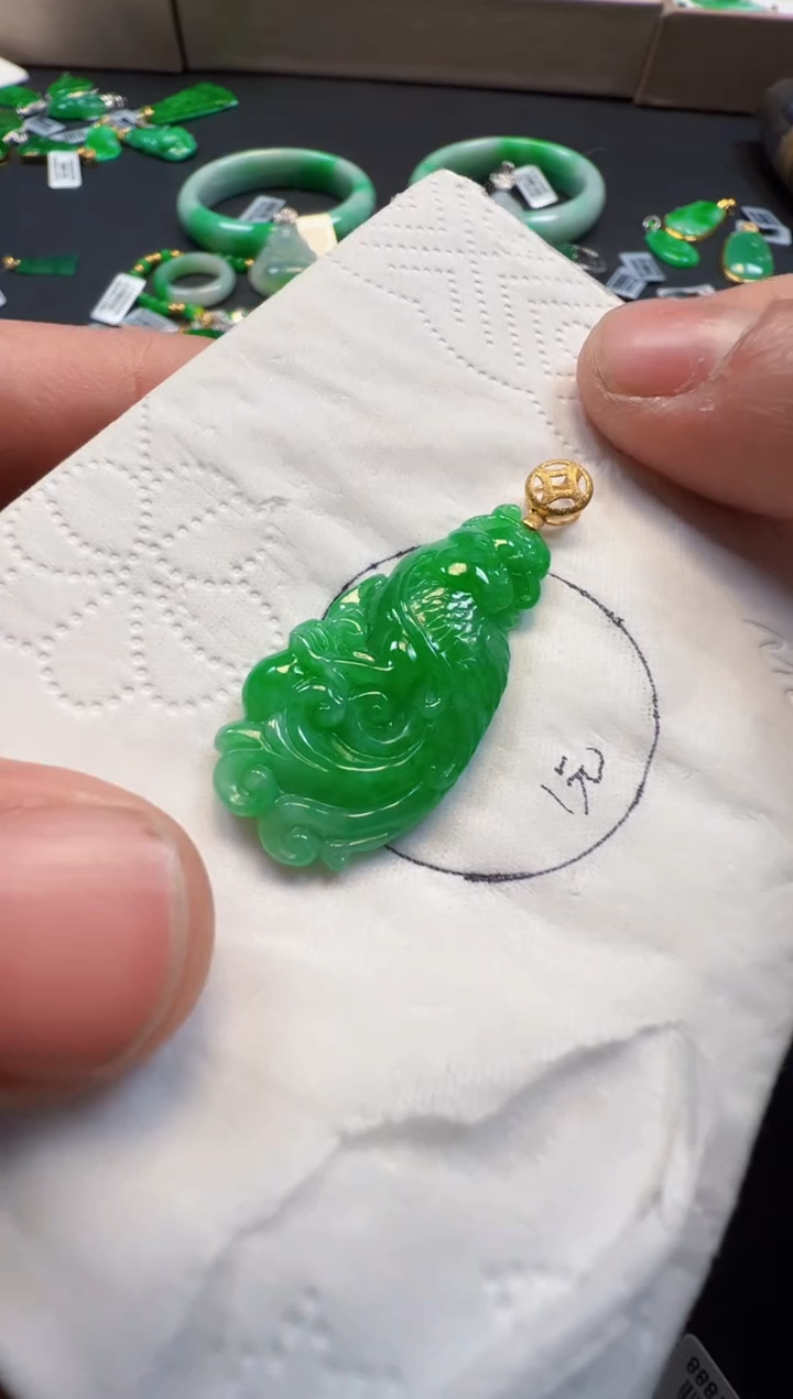 【闪购商品】定制翡翠18K金镶嵌1500元