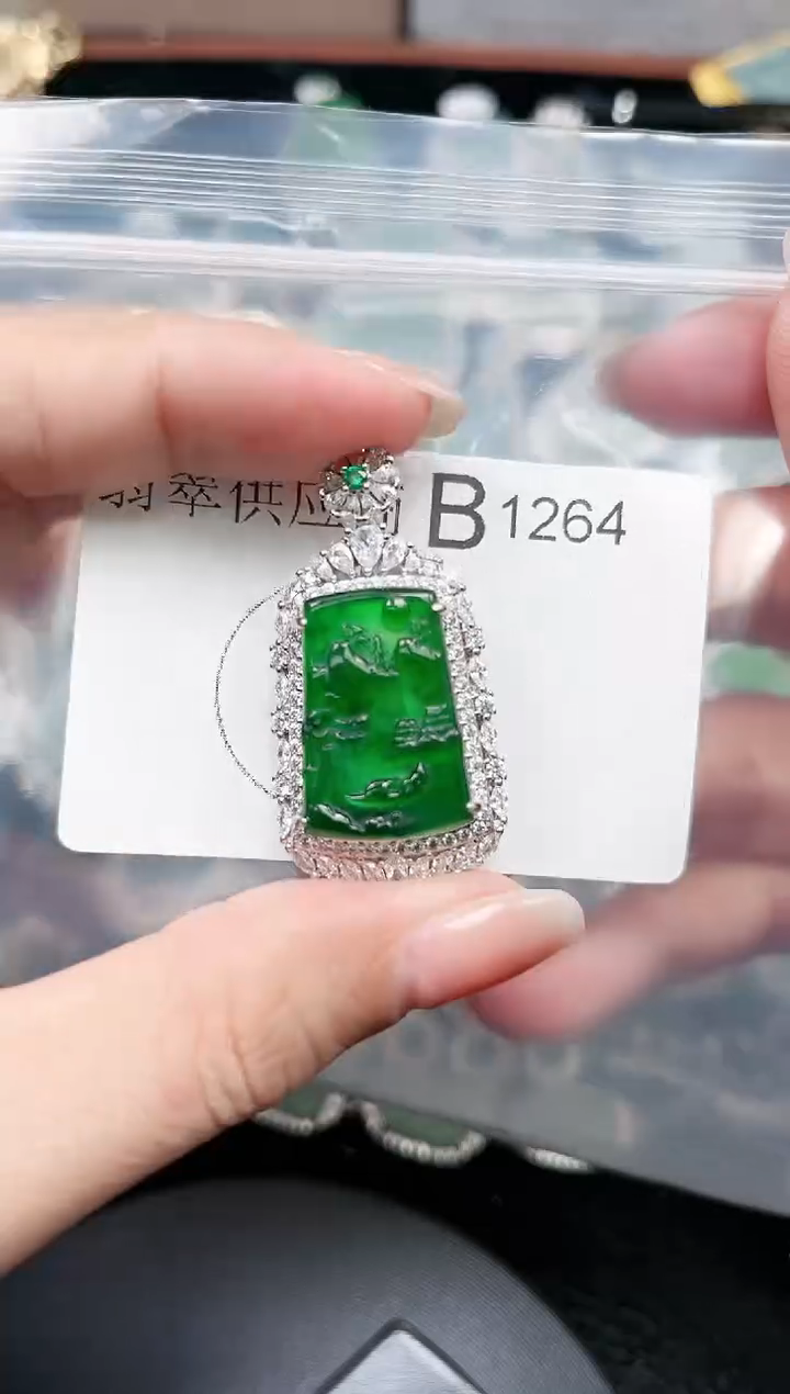 【闪购商品】翡翠颈饰未镶嵌1264赠皮绳