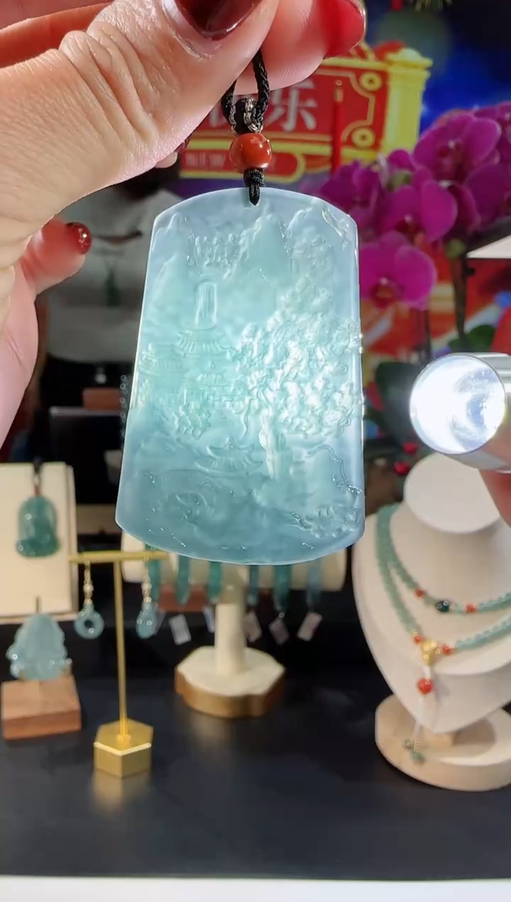 【闪购商品】翡翠吊坠(不含链)未镶嵌山水牌多样性发一